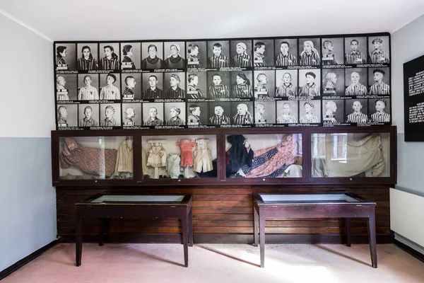 Utställning i koncentrationslägret i Auschwitz — Stockfoto