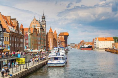 Cityscape Gdansk vistula Nehri üzerinde