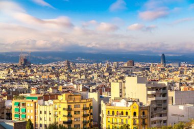 Barcelona 'nın panoramik görünümü