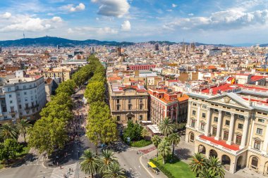 Barcelona 'nın panoramik görünümü