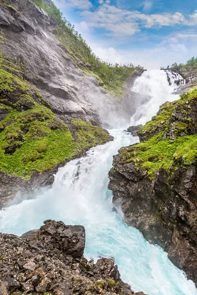 Vista de cascada en Noruega — Foto de Stock