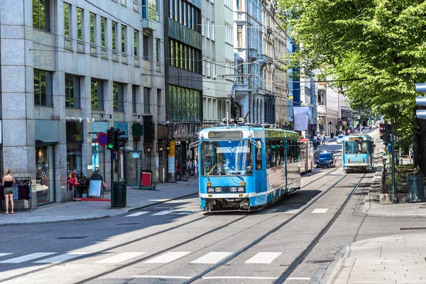 Tramvai moderne în Oslo — Fotografie, imagine de stoc