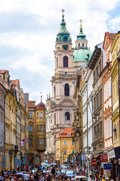 PRAGUE - JULY 21, 2017: Old part of Prague, Czech Republic. Prague in a summer day