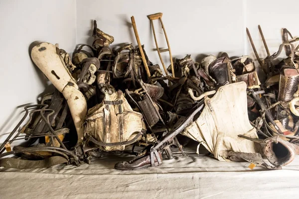 Exhibition in Concentration camp in Auschwitz — Stock Photo, Image