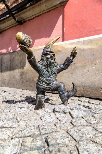 雕塑的 gnome 在弗罗茨瓦夫 — 图库照片