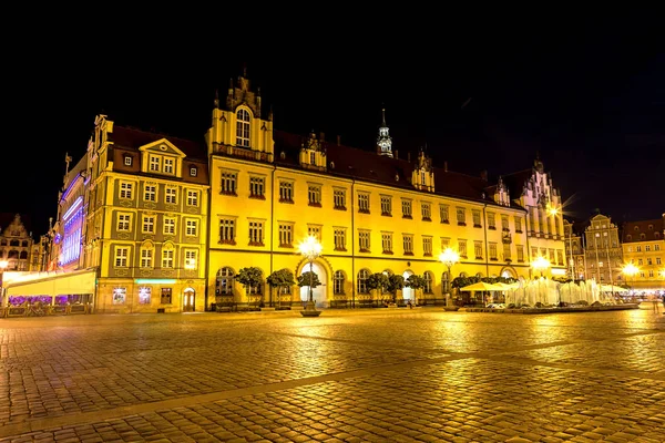 Centrum van de stad en het marktplein in Wroclaw — Stockfoto