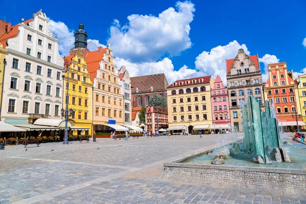 Centrum miasta i rynku głównego we Wrocławiu — Zdjęcie stockowe