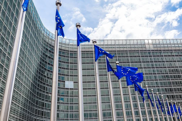 Banderas europeas en Bruselas — Foto de Stock