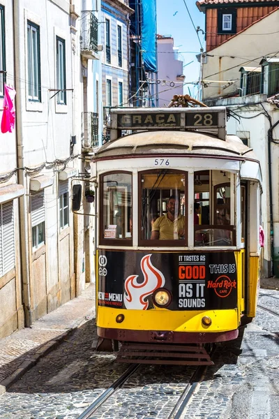 Лисбон Португалия Июля 2017 Года Винтажный Трамвай Центре Лиссабона Португалия — стоковое фото