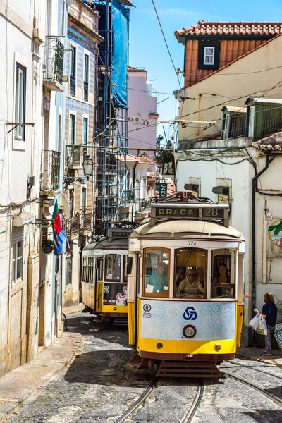 Lisbon Portugal July 2017 Vintage Tram City Center Lisbon Portugal — Stock Photo, Image