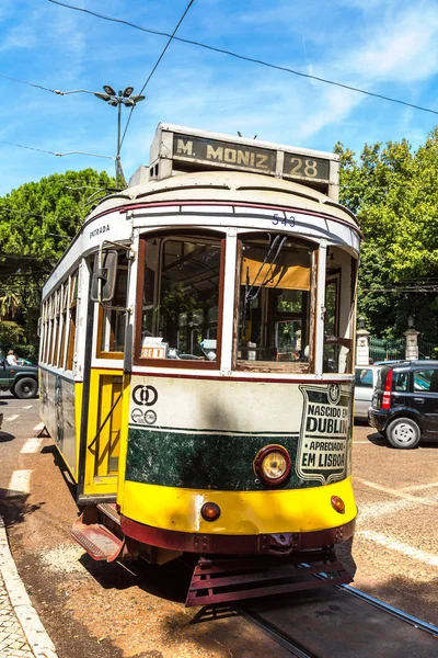 Lissabon Portugal Juli 2017 Vintage Spårvagnen Centrum Lissabon Portugal Sommardag — Stockfoto