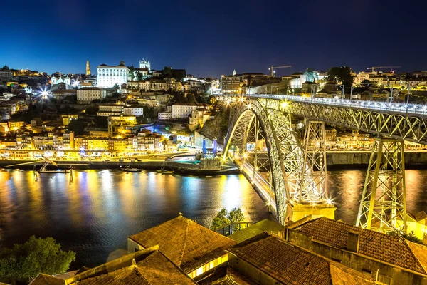 Porto v Portugalsku v noci — Stock fotografie