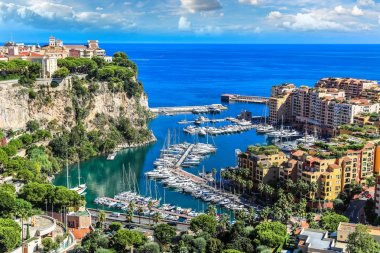 Bir yaz günü, Monaco, Monte Carlo Prensin sarayda panoramik manzaralı