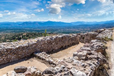 Antik şehirde Mycenae, Yunanistan bir yaz günü kalıntıları