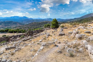 Antik şehirde Mycenae, Yunanistan bir yaz günü kalıntıları