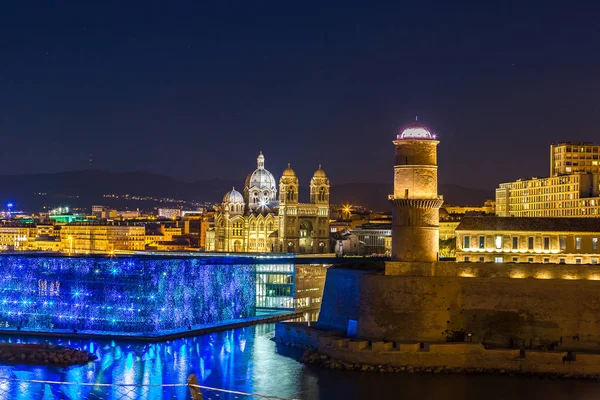 Saint Jean Castle Cathedral Major Vieux Port Marseille France — Stock Photo, Image