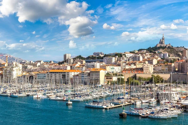 Veduta Aerea Panoramica Sulla Basilica Notre Dame Garde Vecchio Porto — Foto Stock