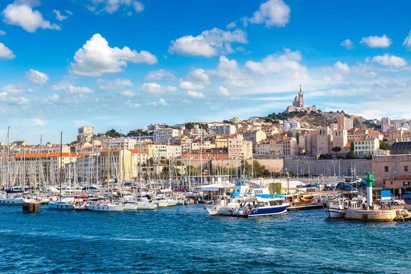 Veduta Aerea Panoramica Sulla Basilica Notre Dame Garde Vecchio Porto — Foto Stock