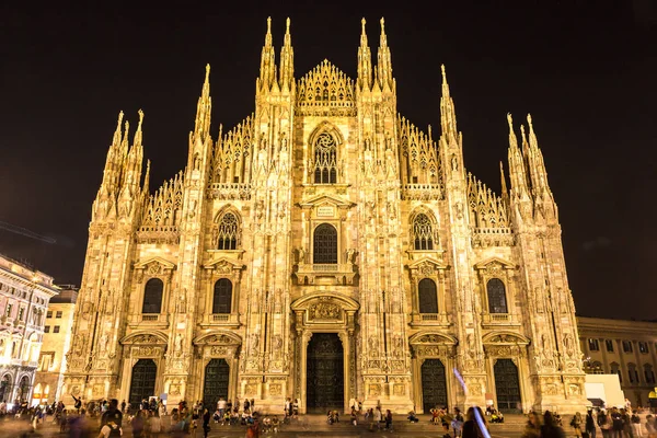 Famous Milan Cathedral Duomo Beautiful Summer Night Milan Italy — Stock Photo, Image