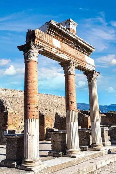 Pompeji Staden Förstördes 79Bc Vid Utbrott Vulkanen Vesuvius — Stockfoto