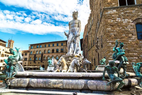 The Fountain of Neptune in Florence — Stock Photo, Image