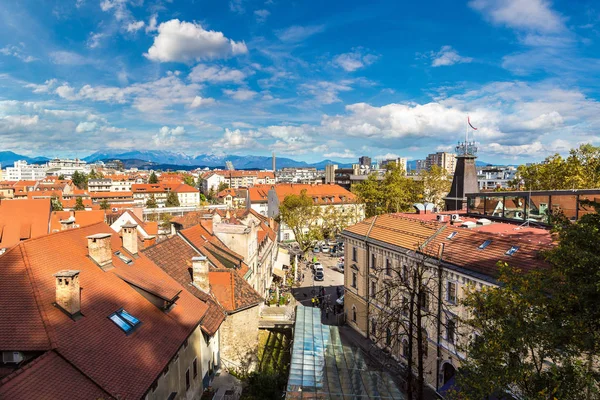 Letecký pohled na v Lublani — Stock fotografie