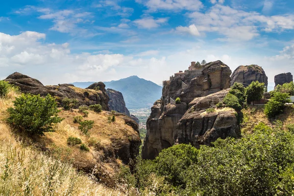 Monasteries on the top of rock in Greece — Stock Photo, Image