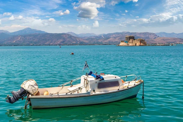 Fortezza Bourtzi Grecia Nafplion Una Bella Giornata Estiva — Foto Stock