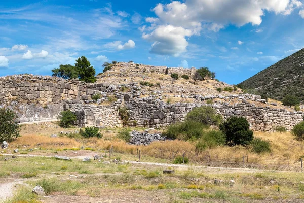 Ruinas Antigua Ciudad Micenas Grecia Día Verano — Foto de Stock