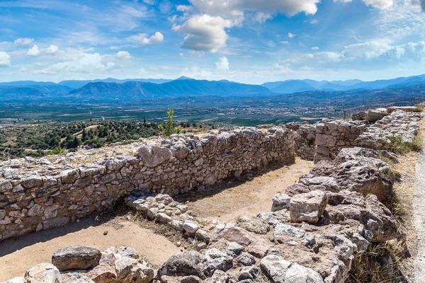 Ruines Ville Antique Mycènes Grèce Dans Une Journée Été — Photo