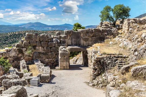 Oroszlánkapu Mycenae-ben, Görögország — Stock Fotó