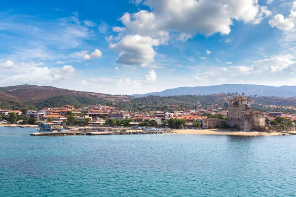 Ouranoupolis wieża w Chalkidiki — Zdjęcie stockowe