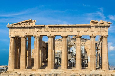 Parthenon Tapınağı Akropol bir yaz günü, Atina, Yunanistan