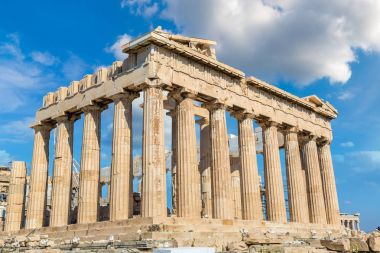 Parthenon Tapınağı Akropol bir yaz günü, Atina, Yunanistan