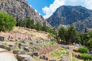 Ancient ruins in Delphi clipart