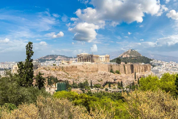 Acrópolis Hermoso Día Verano Atenas Grecia — Foto de Stock