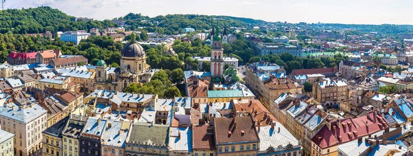 Panorama of Lviv in Ukraine