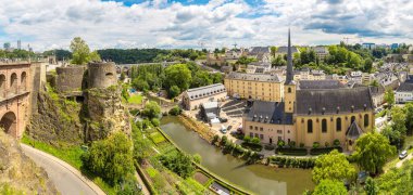 Panoramic cityscape of Luxembourg clipart