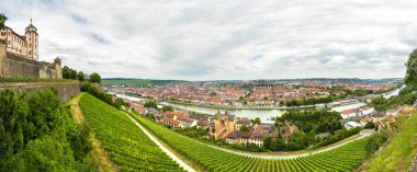 Panoramic aerial view of Wurzburg clipart