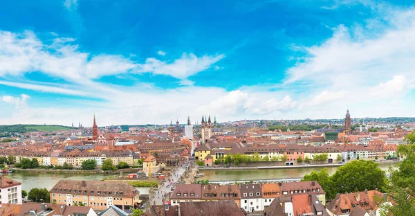 Panoramatický letecký pohled na Würzburg — Stock fotografie