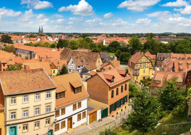 Quedlinburg, Almanya'nın panoramik görünüm