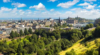 Edinburgh, İskoçya'nın panoramik görünüm