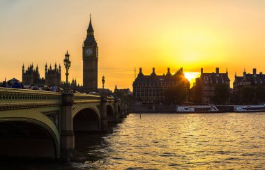 Big Ben, Parlamento, Londra 'daki Westminster Köprüsü
