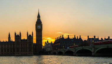 Big Ben, Parlamento, Londra 'daki Westminster Köprüsü