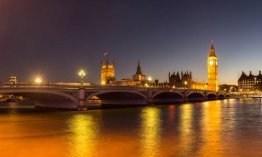 Big Ben, Parlamento, Londra 'daki Westminster Köprüsü
