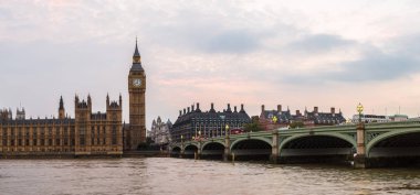 Big Ben, Parlamento, Londra 'daki Westminster Köprüsü