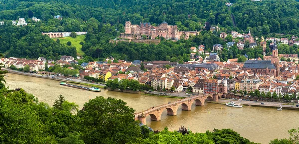 Panoramatický letecký pohled na Heidelberg — Stock fotografie