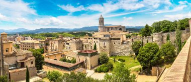 Panoramic view of Girona clipart