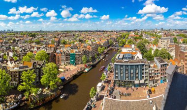 amsterdam'ın panoramik manzarasını