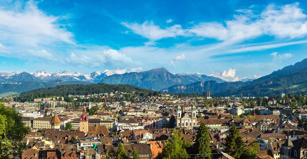 Lucerne panoramik manzaralı — Stok fotoğraf
